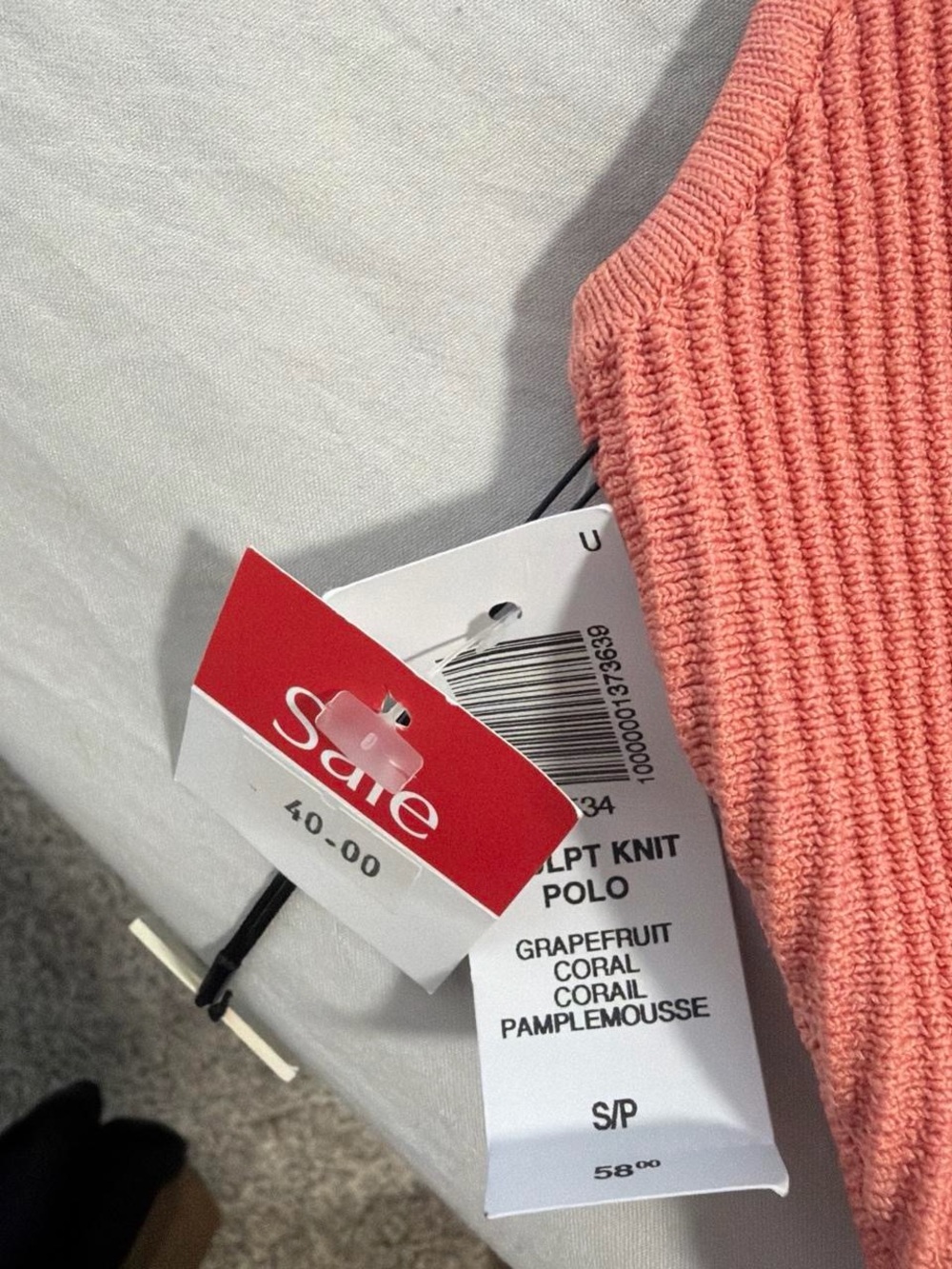 Aritzia Babaton Ribbed Sleeveless Polo Tank in Coral Pink - Picture 2 of 2